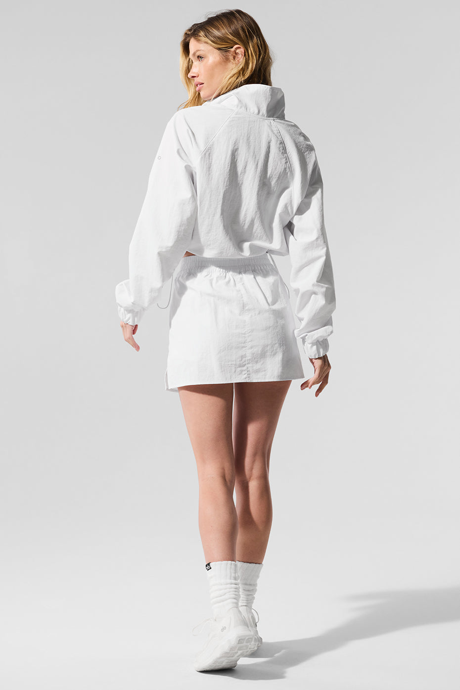 Cropped 1/4 Zip Alumni Pullover - White--3