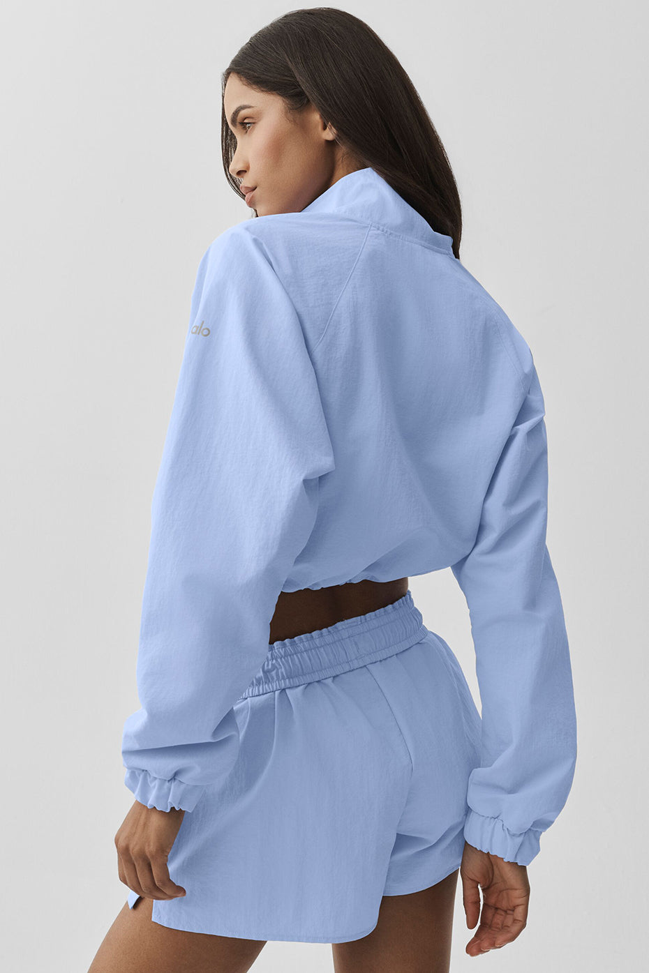 Cropped 1/4 Zip Alumni Pullover - Light Provence Blue--1