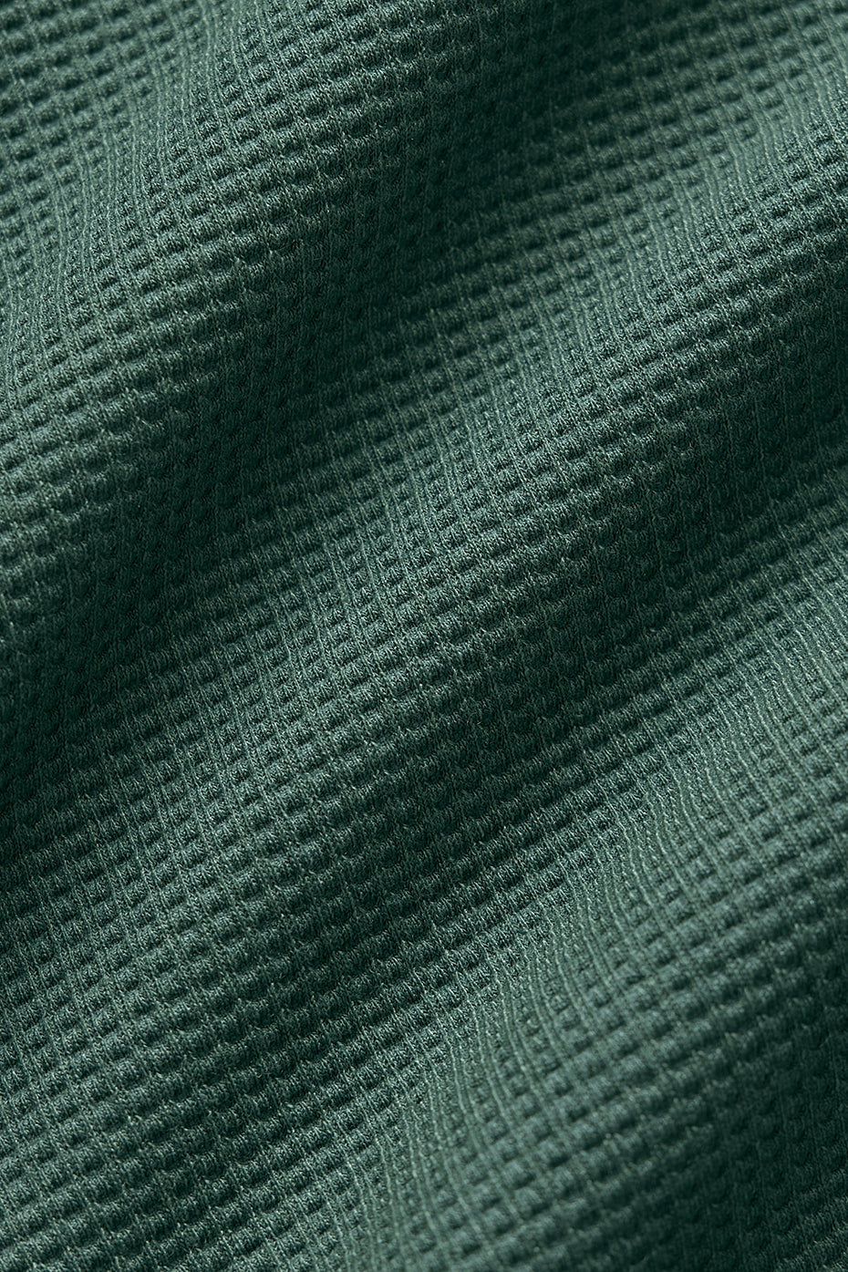 Waffle Weekend Escape Mock Neck Long Sleeve - Clover Green--5
