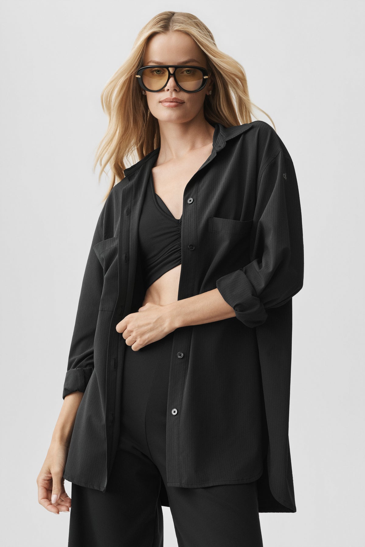 Dreamscape Button Down Long Sleeve - Black--0
