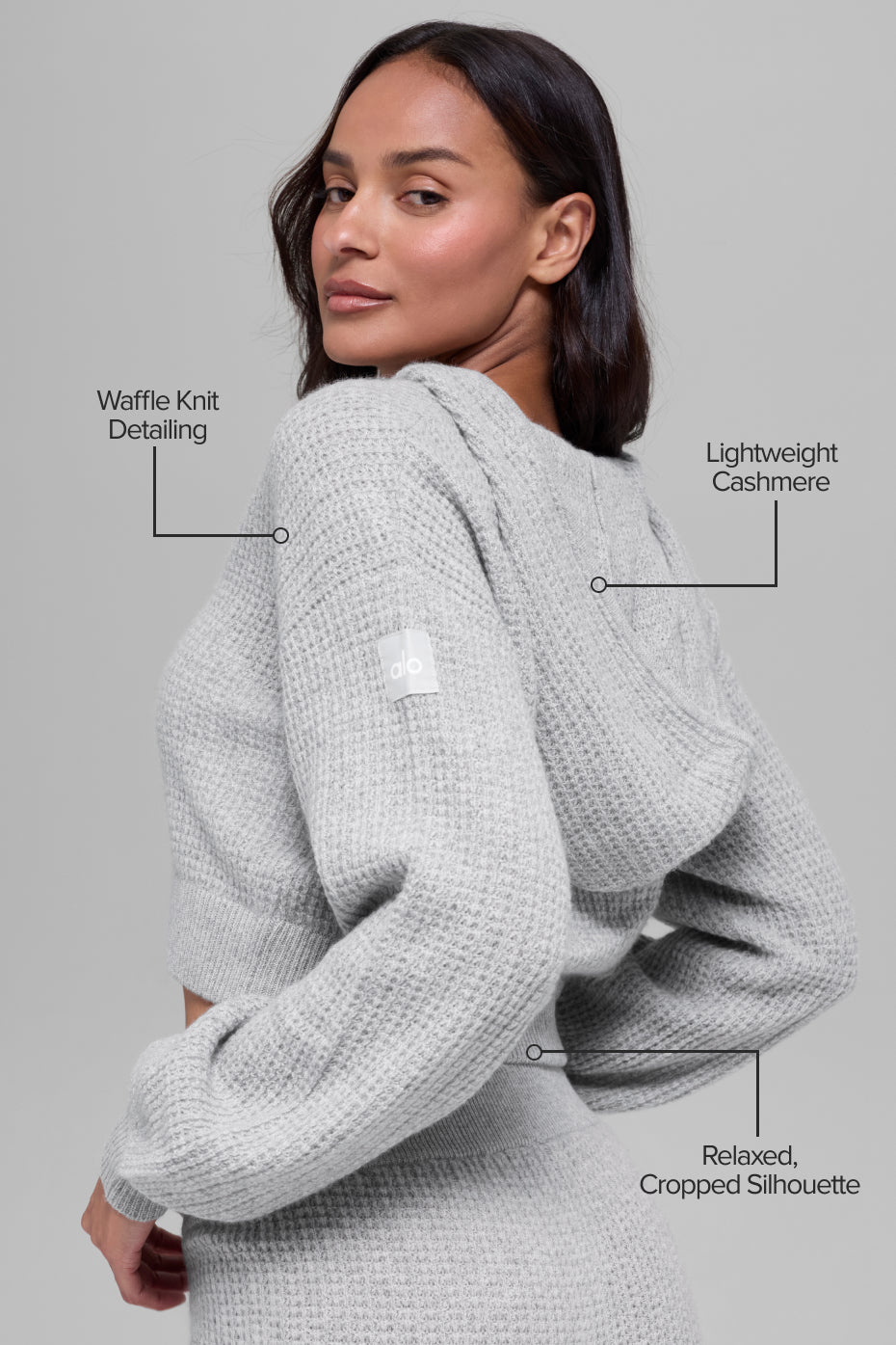 Cashmere Plush Waffle Full Zip Hoodie - Athletic Heather Grey--1