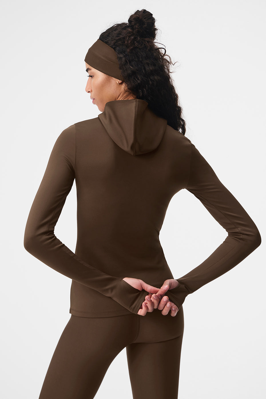 Airlift Winter Warm Hooded Runner - Espresso--2