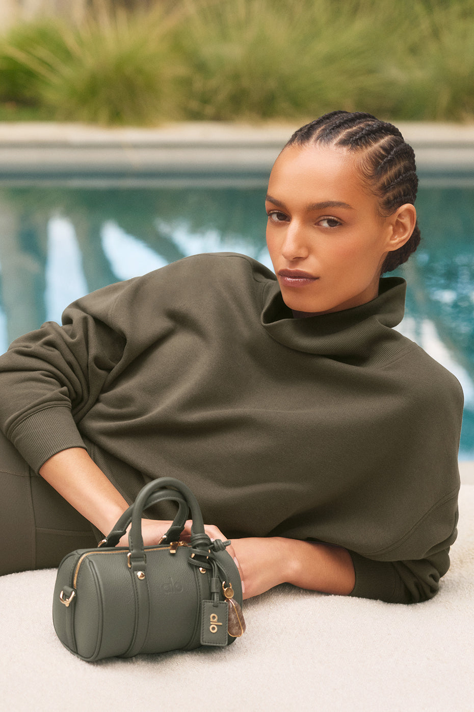 Hazy Mock Neck Pullover - Olive Tree--4
