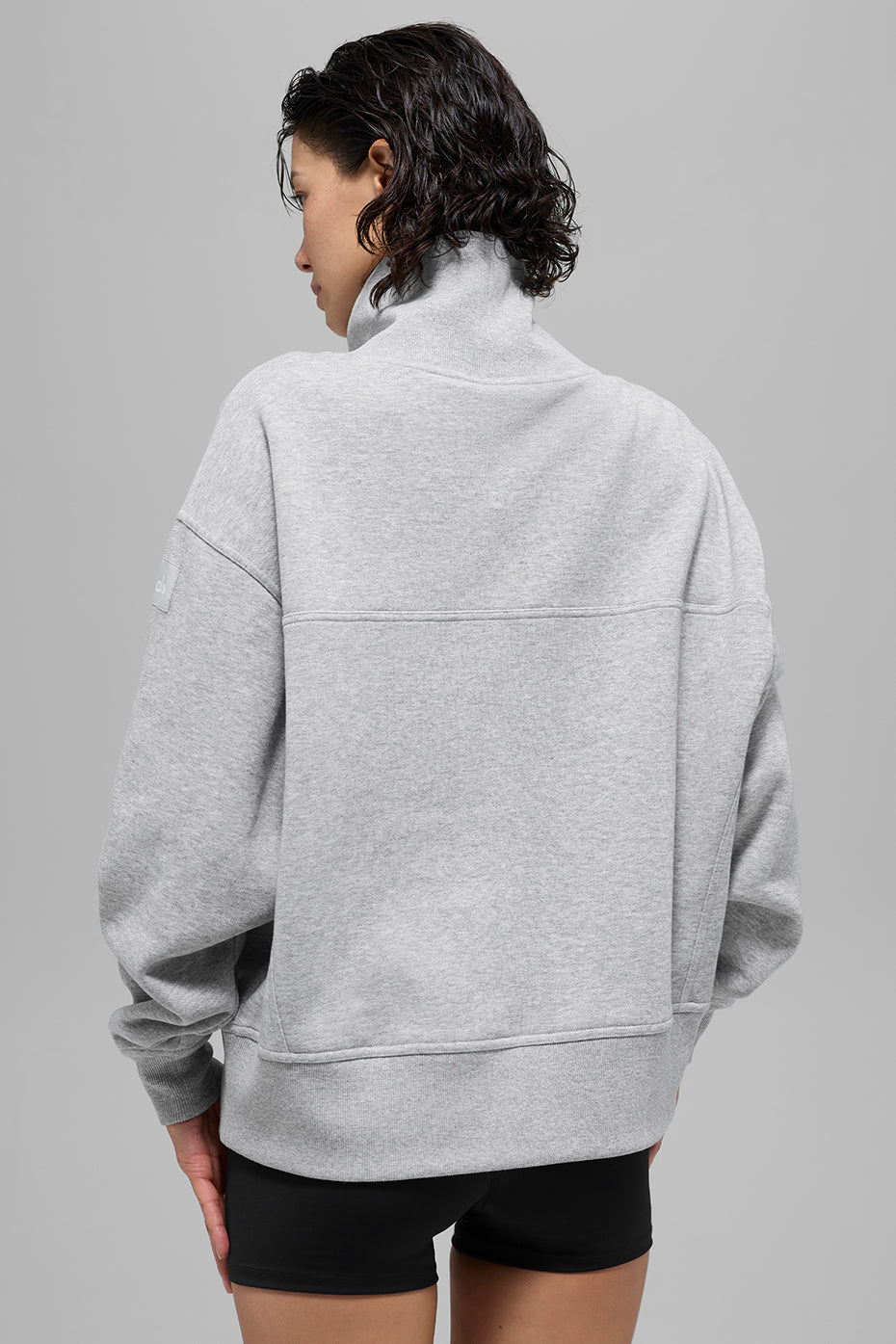 Hazy Mock Neck Pullover - Athletic Heather Grey--2