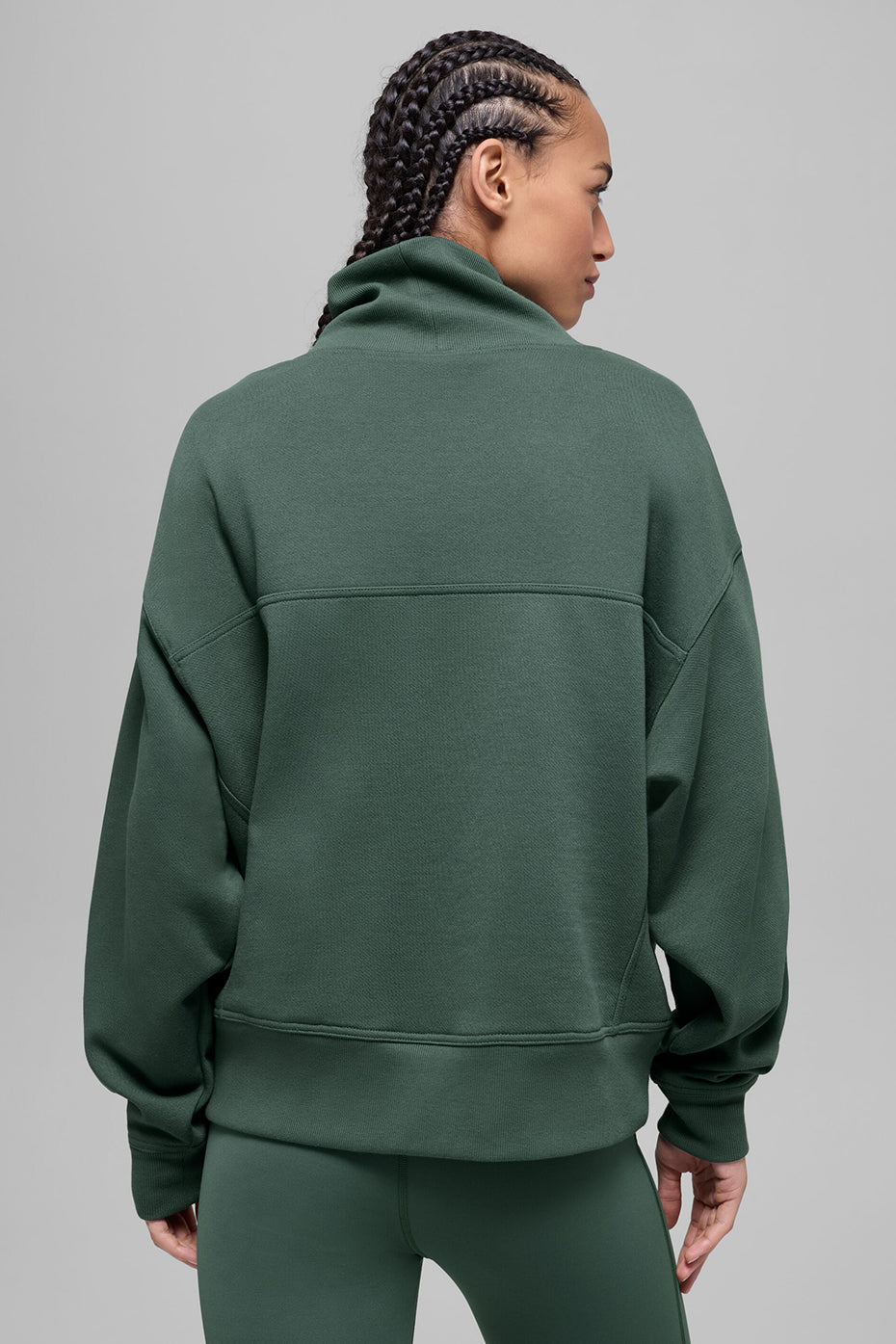 Hazy Mock Neck Pullover - Clover Green--2