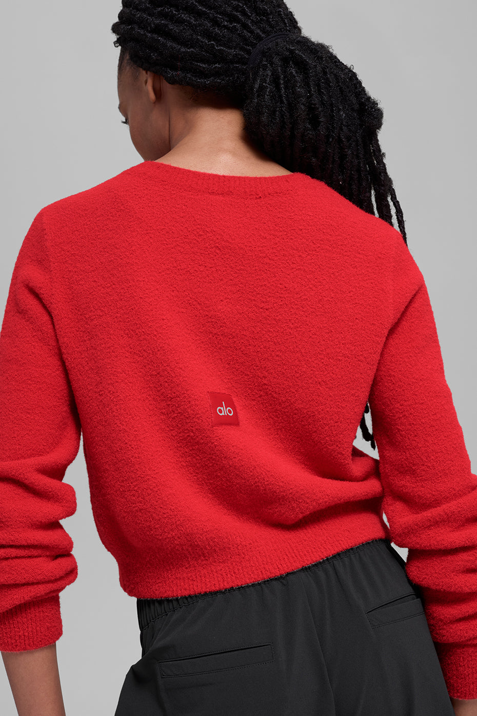 Snuggle Up Sweater Cropped Cardigan - Bright Red--1
