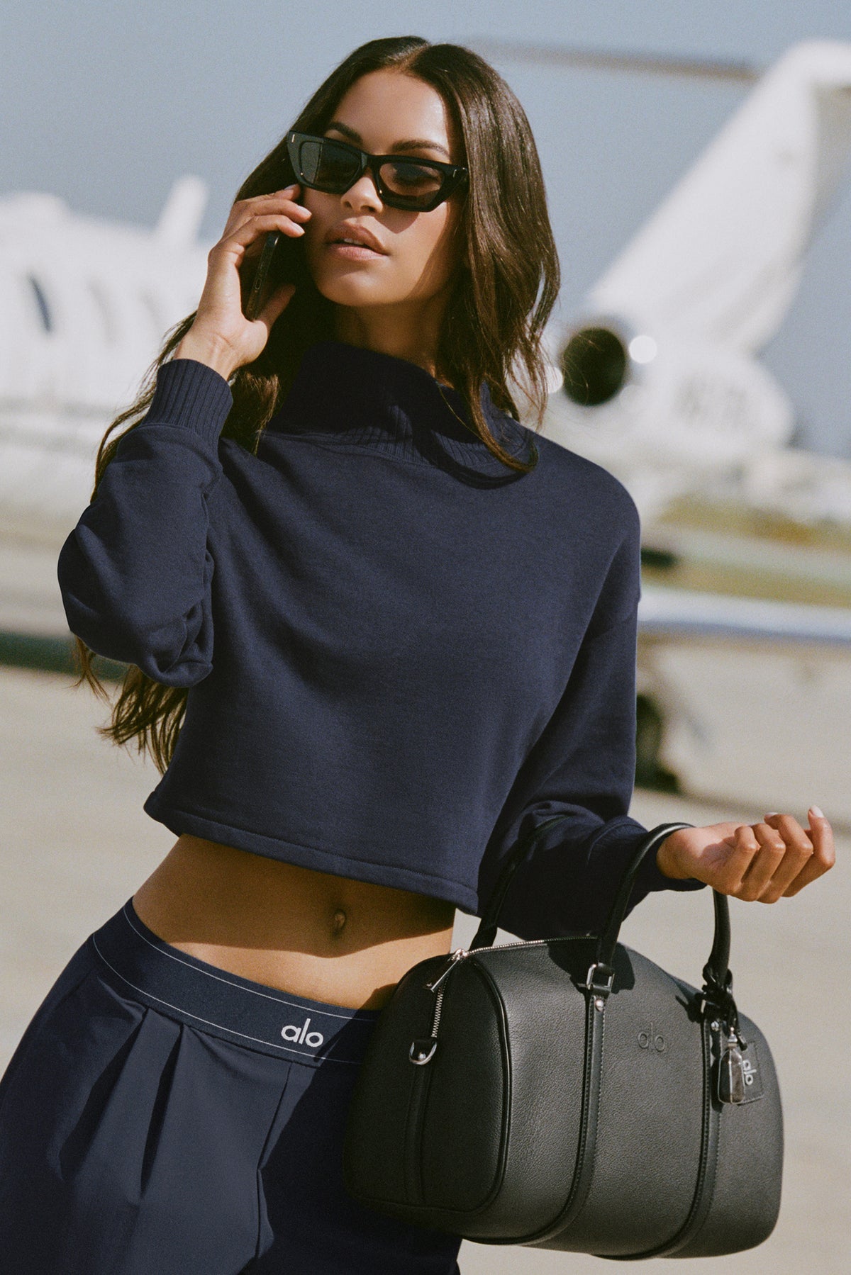 Cropped Serenity Coverup - Navy--0