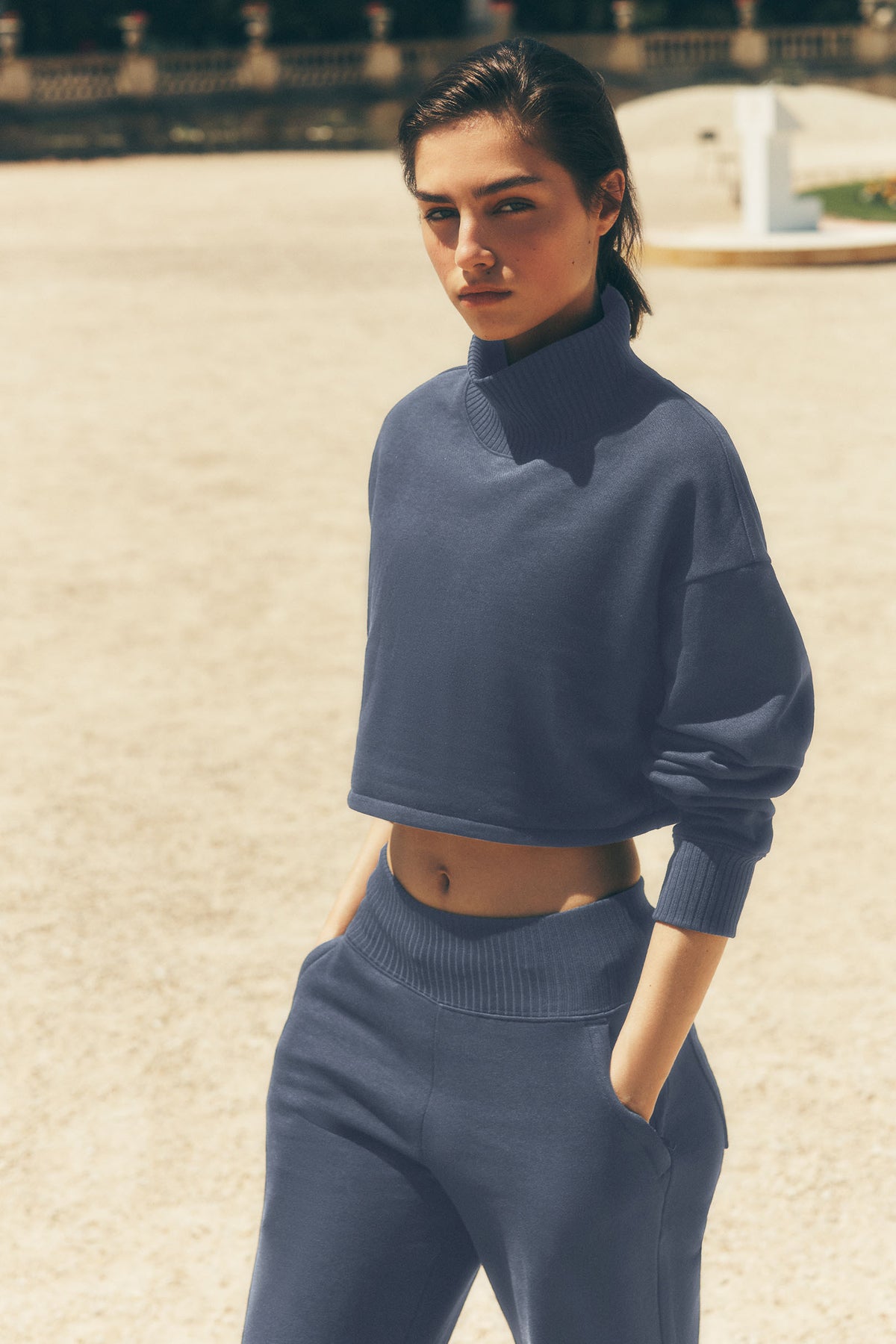 Cropped Serenity Coverup - Bluestone--0