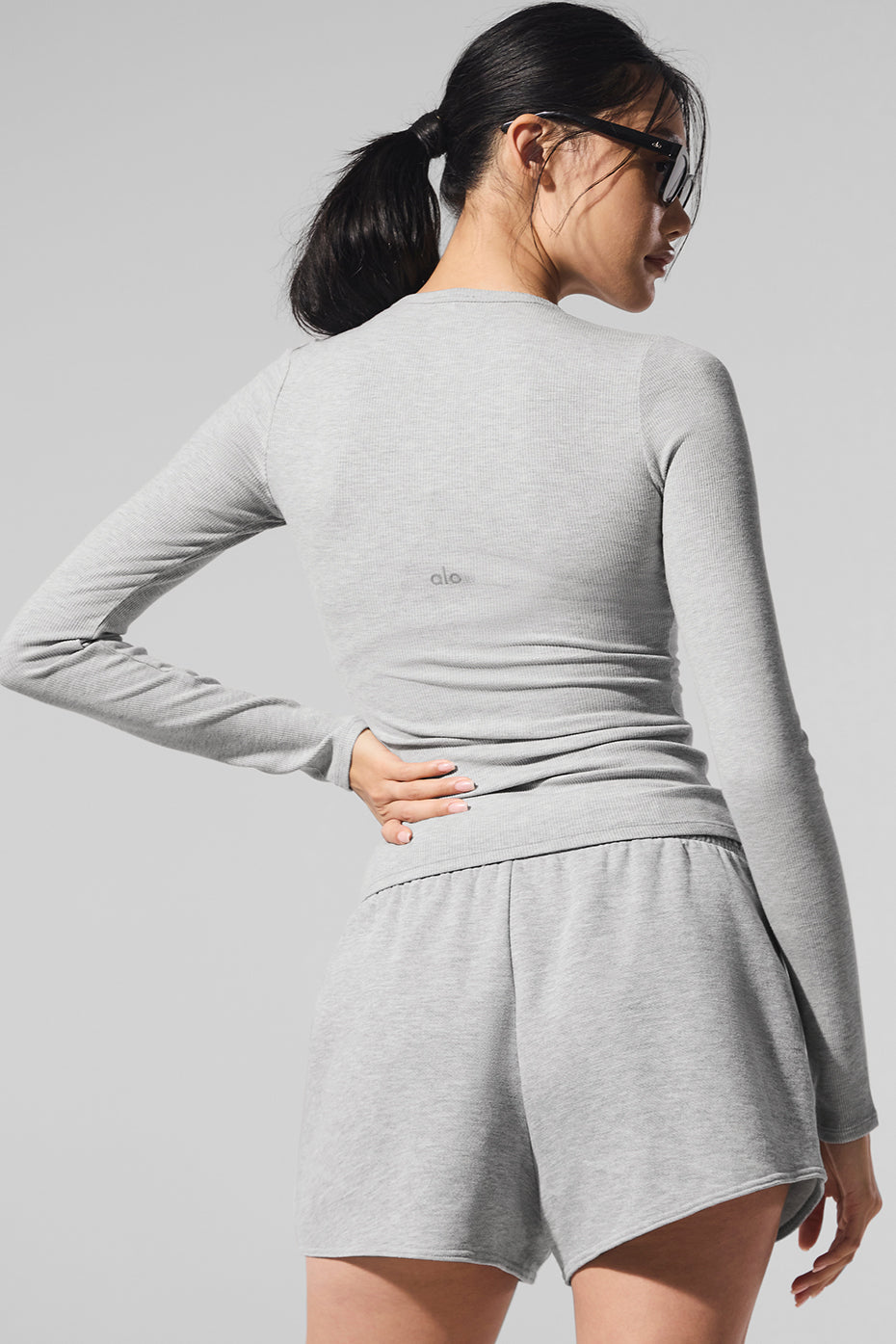 Ribbed Modal Long Sleeve - Athletic Heather Grey--3