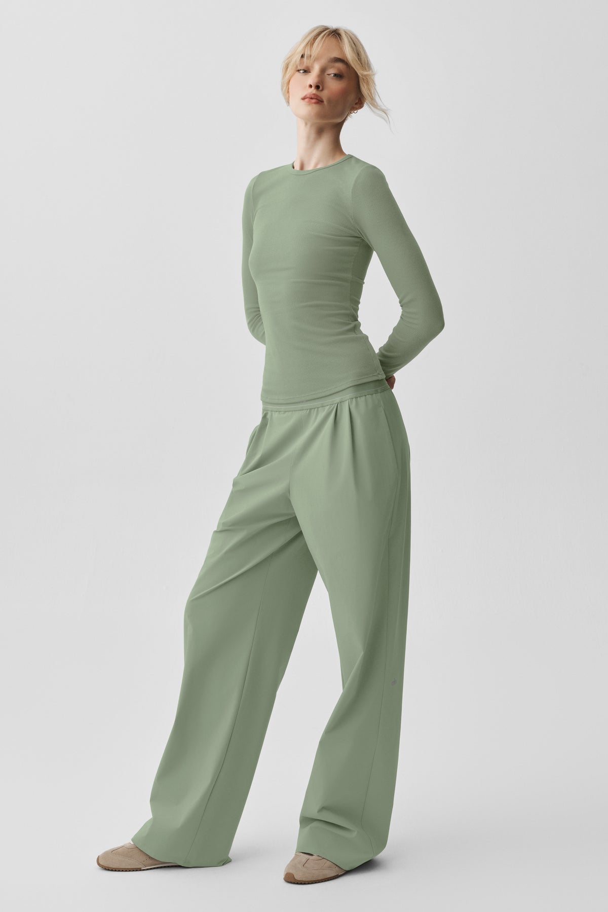 Ribbed Modal Long Sleeve - Dune Grass--3