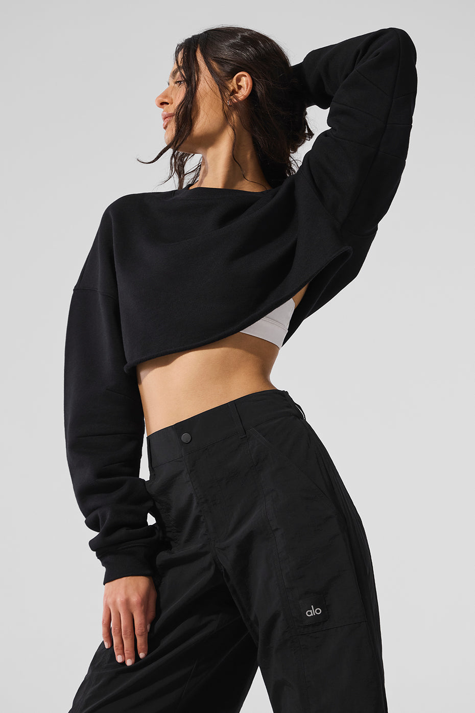 Extreme Cropped Pullover - Black--2