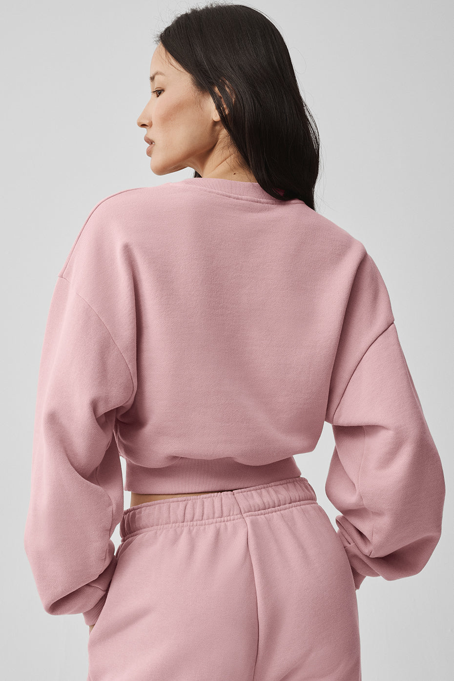 Cropped Accolade Crewneck - Vintage Pink--1