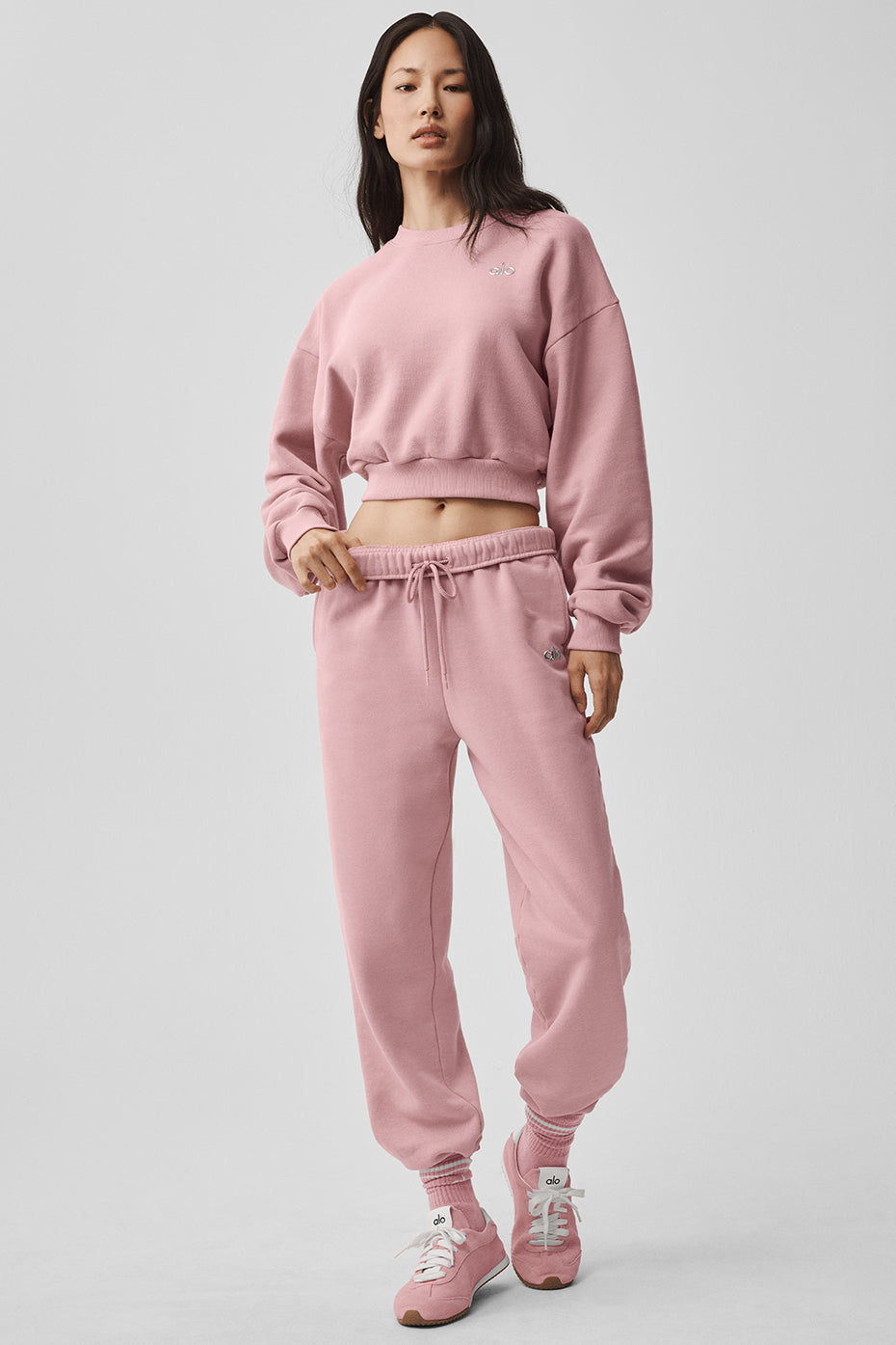 Cropped Accolade Crewneck - Vintage Pink--5