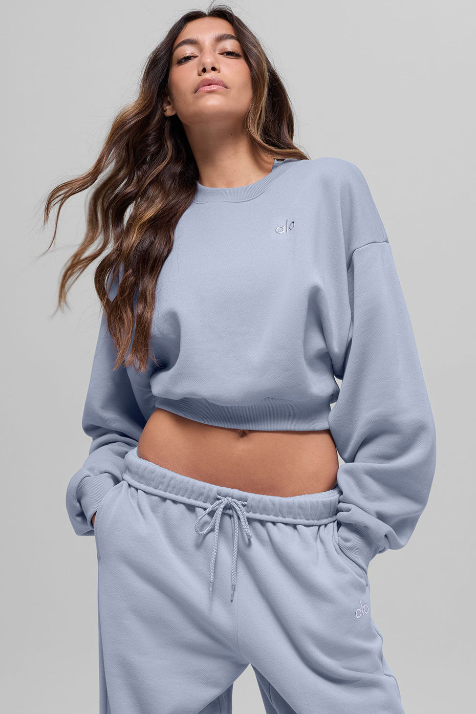 Cropped Accolade Crewneck - Winter Frost--3