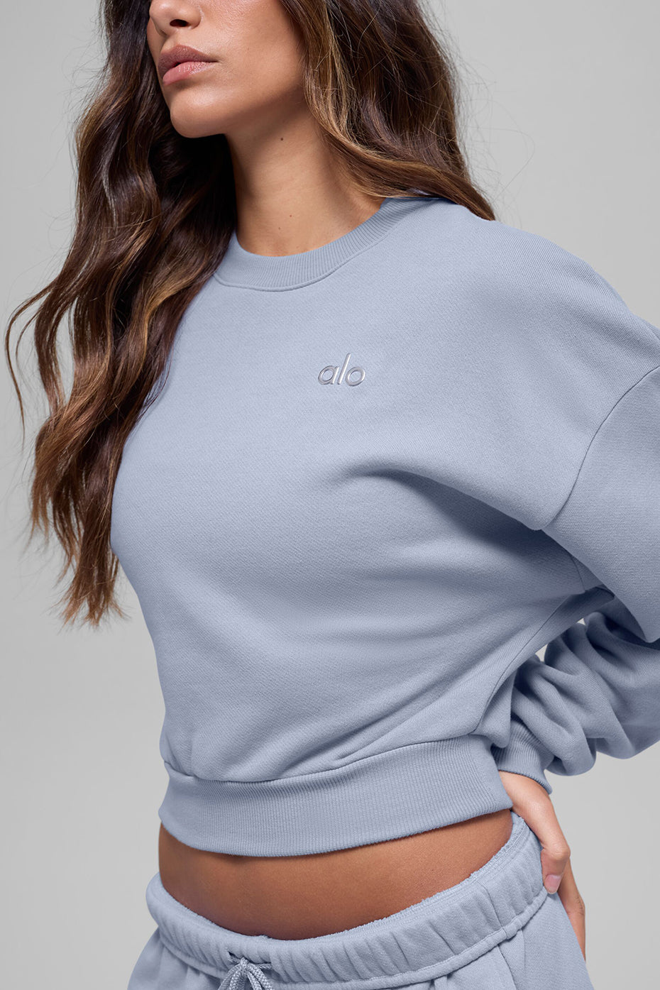 Cropped Accolade Crewneck - Winter Frost--4