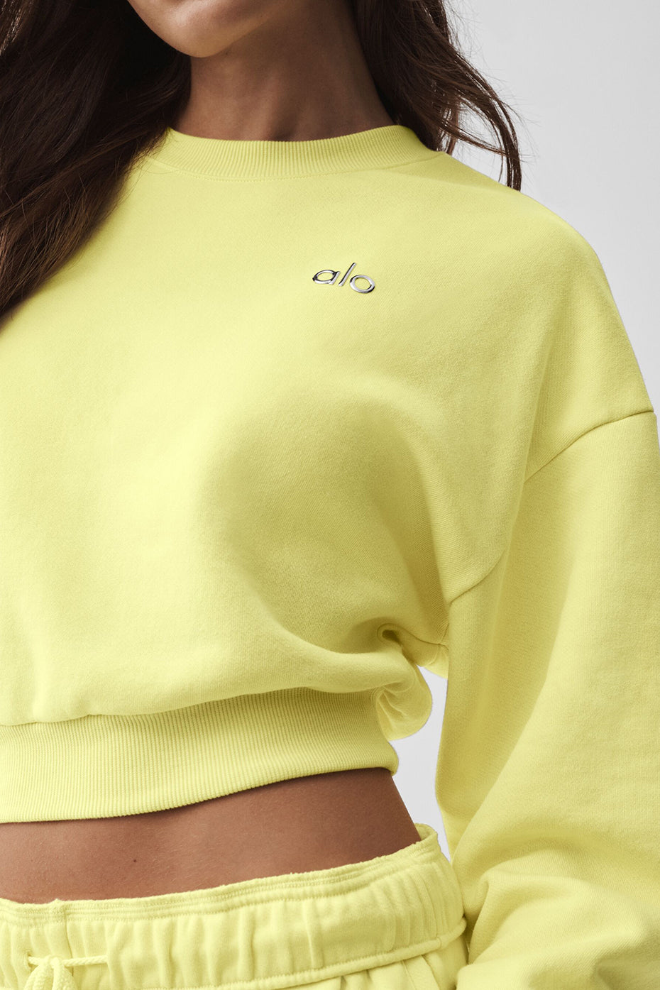Cropped Accolade Crewneck - Sunshine--3