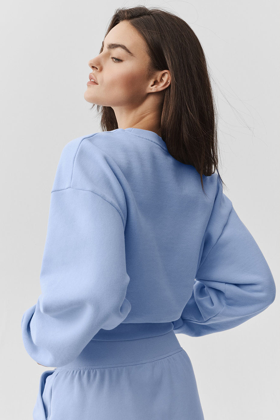 Cropped Accolade Crewneck - Light Provence Blue--1