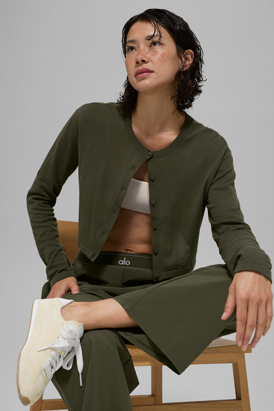 Supernatural Sweater Cardigan - Green Olive--2