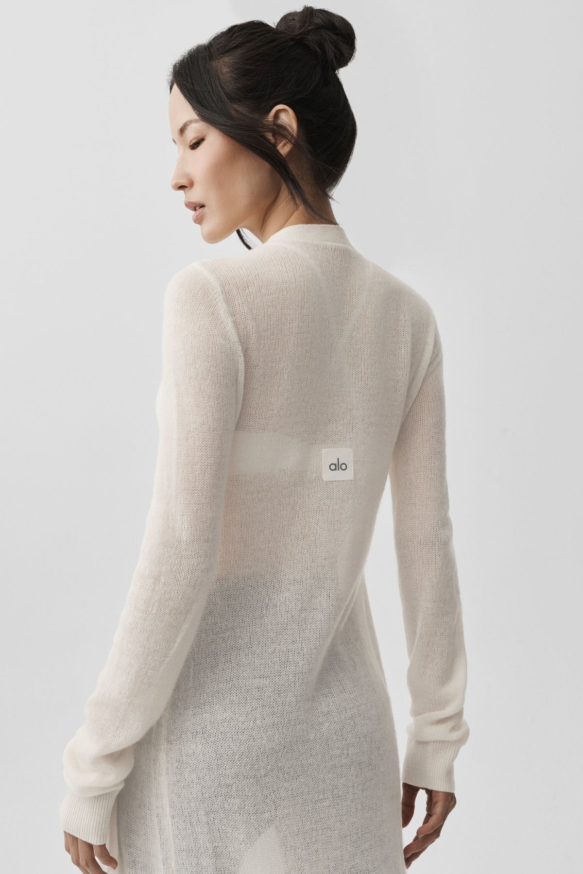 Sheer Cashmere Long Cardigan - Ivory--2