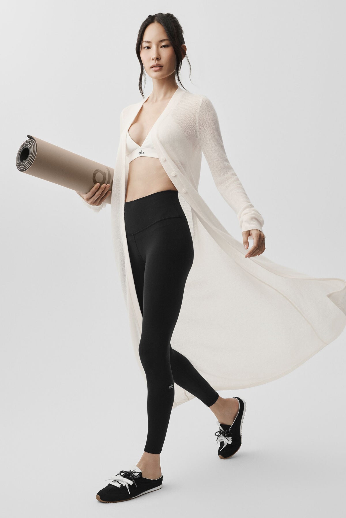 Sheer Cashmere Long Cardigan - Ivory--3
