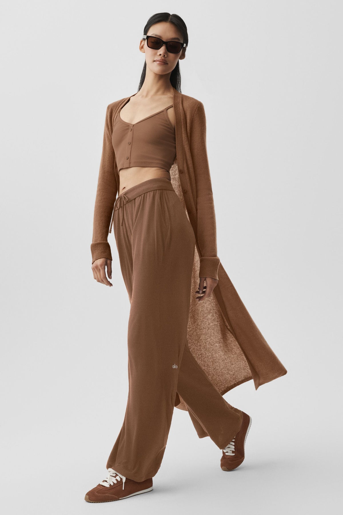 Sheer Cashmere Long Cardigan - Sun Kissed Brown--5