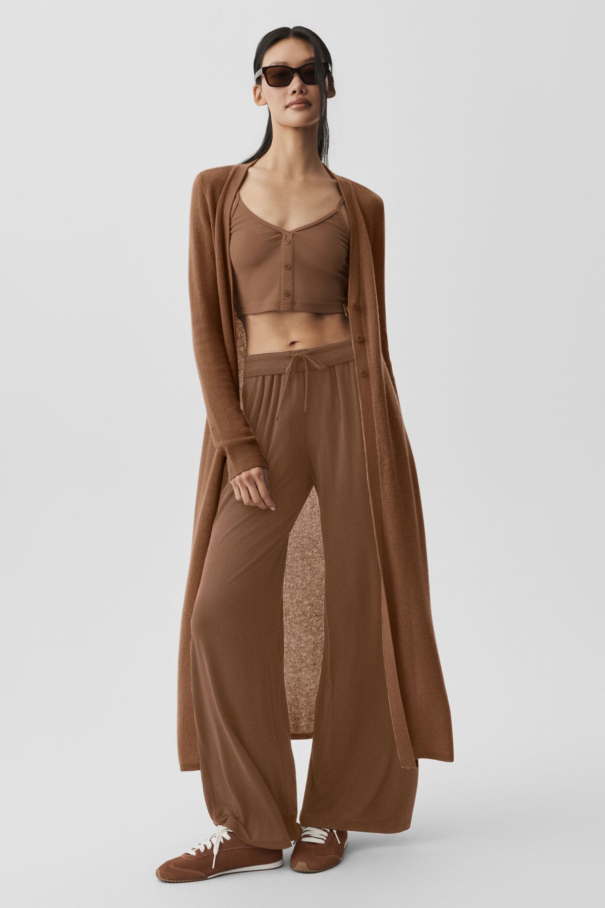 Sheer Cashmere Long Cardigan - Sun Kissed Brown--2