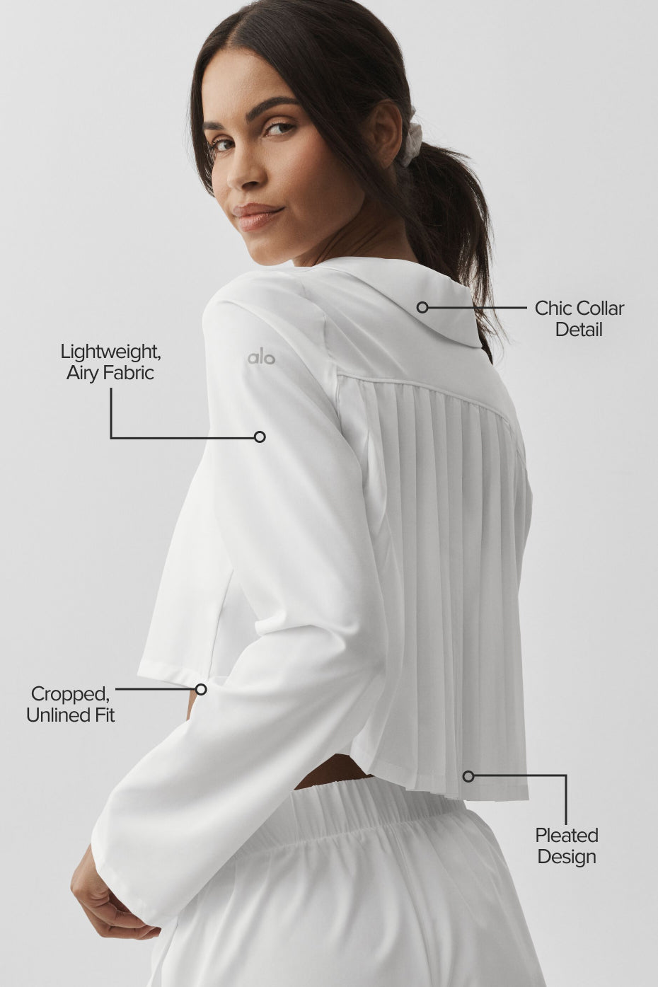 Cropped Unmatched Long Sleeve - White--1