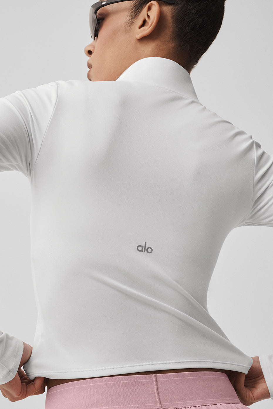ALO Softsculpt Precision 1/4 Zip Long Sleeve - White--3