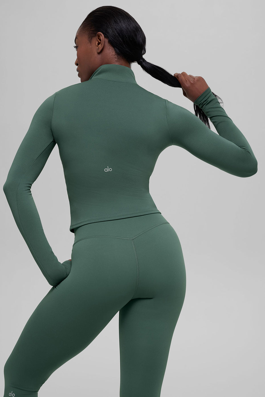 ALO Softsculpt Precision 1/4 Zip Long Sleeve - Clover Green--1