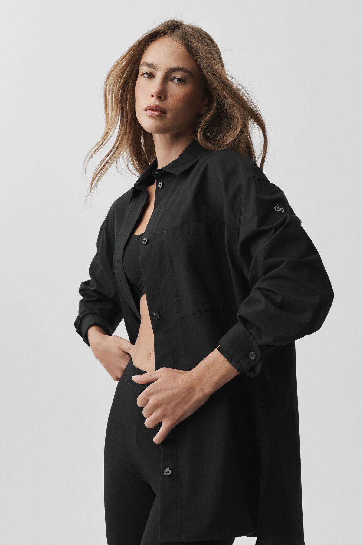 Cotton Real Deal Button Up Long Sleeve - Black--0