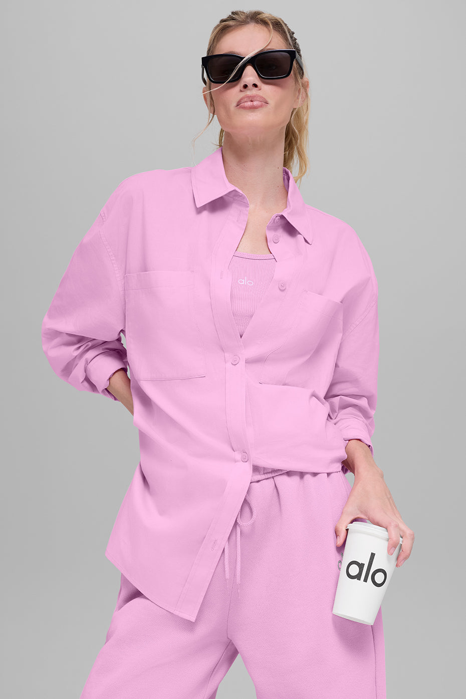 Cotton Real Deal Button Up Long Sleeve - Candy Heart Pink--3