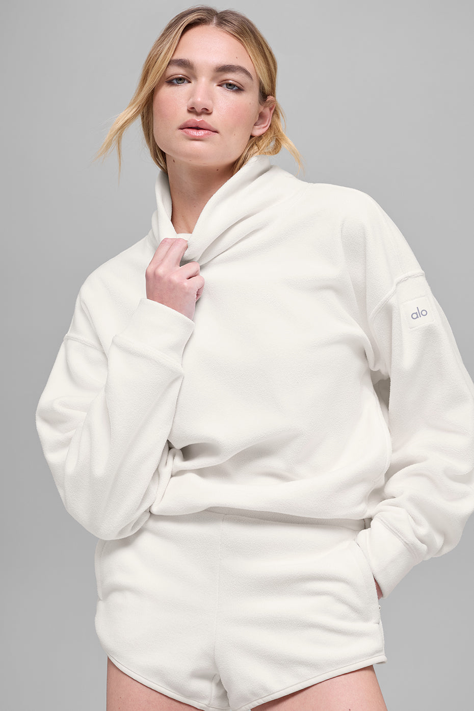 Polar Fleece Hazy Pullover - Ivory--0
