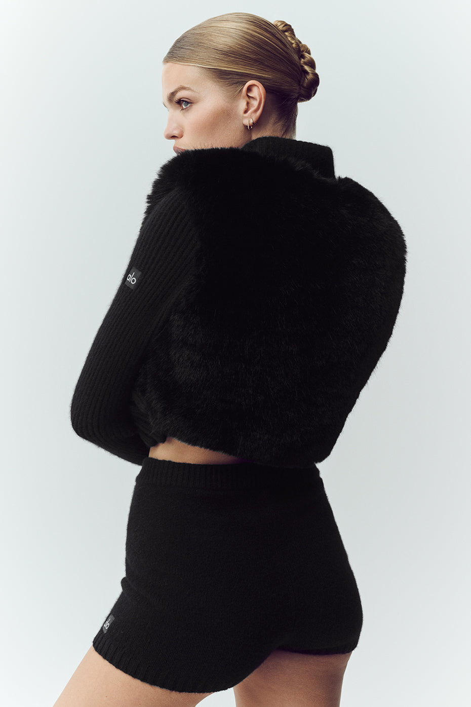 Faux Fur Cashmere Northstar Full Zip - Black--2
