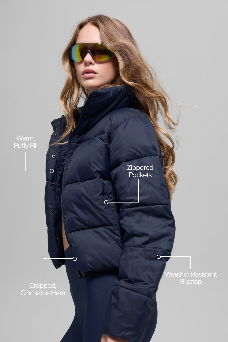 Gold Rush Puffer - Navy--1