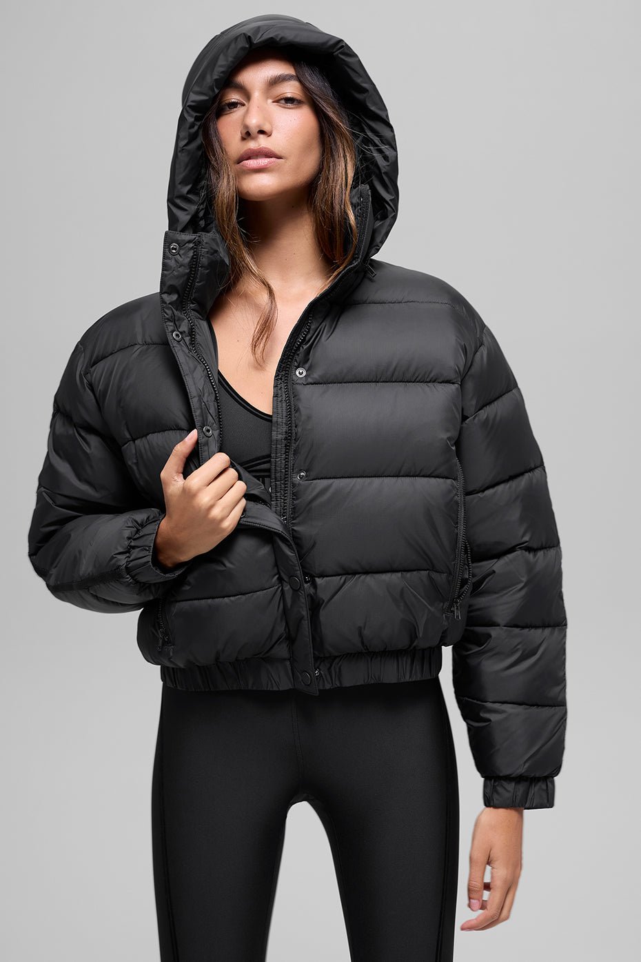 Aspen Love Puffer Jacket - Black--2