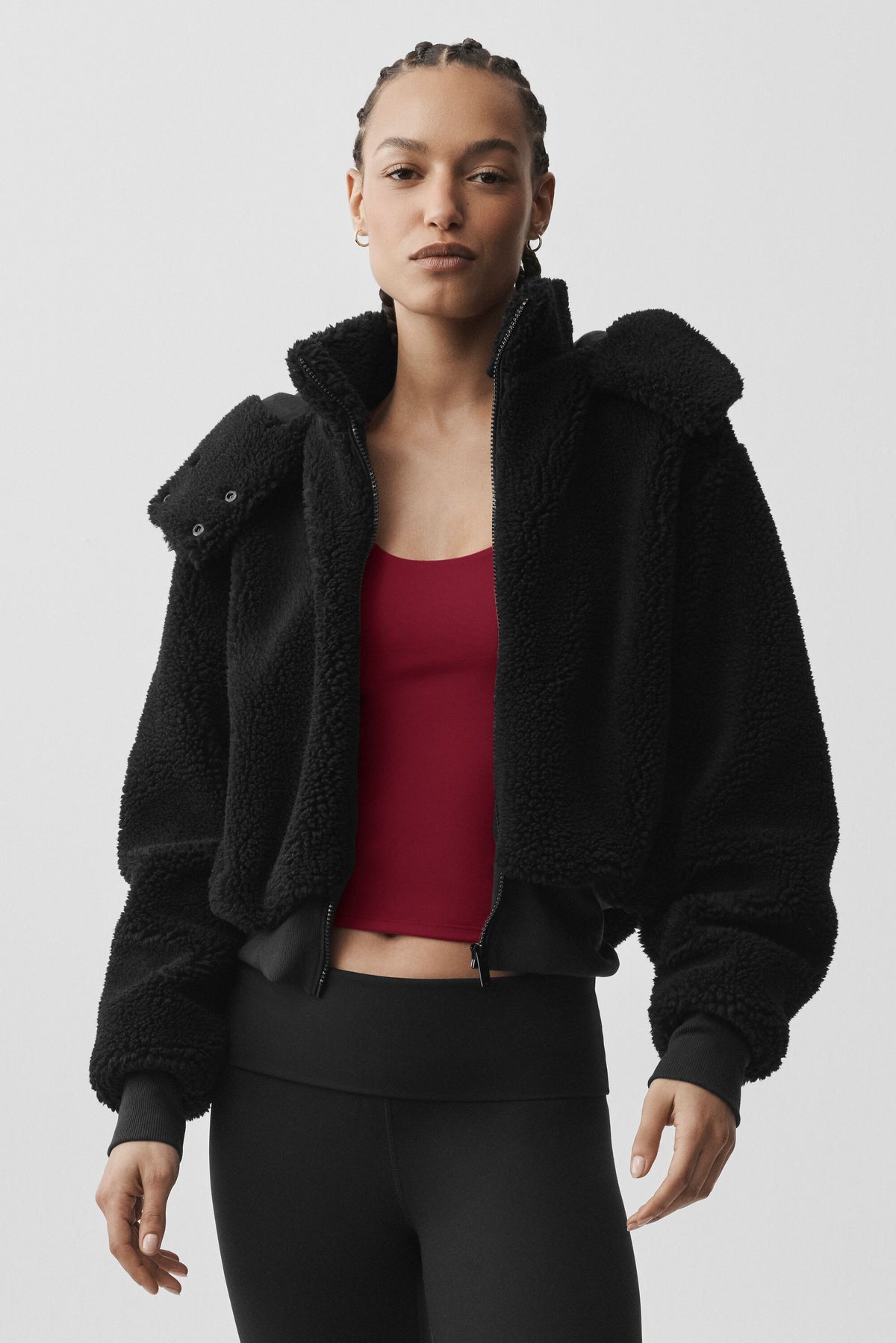 Foxy Sherpa Jacket - Black--5
