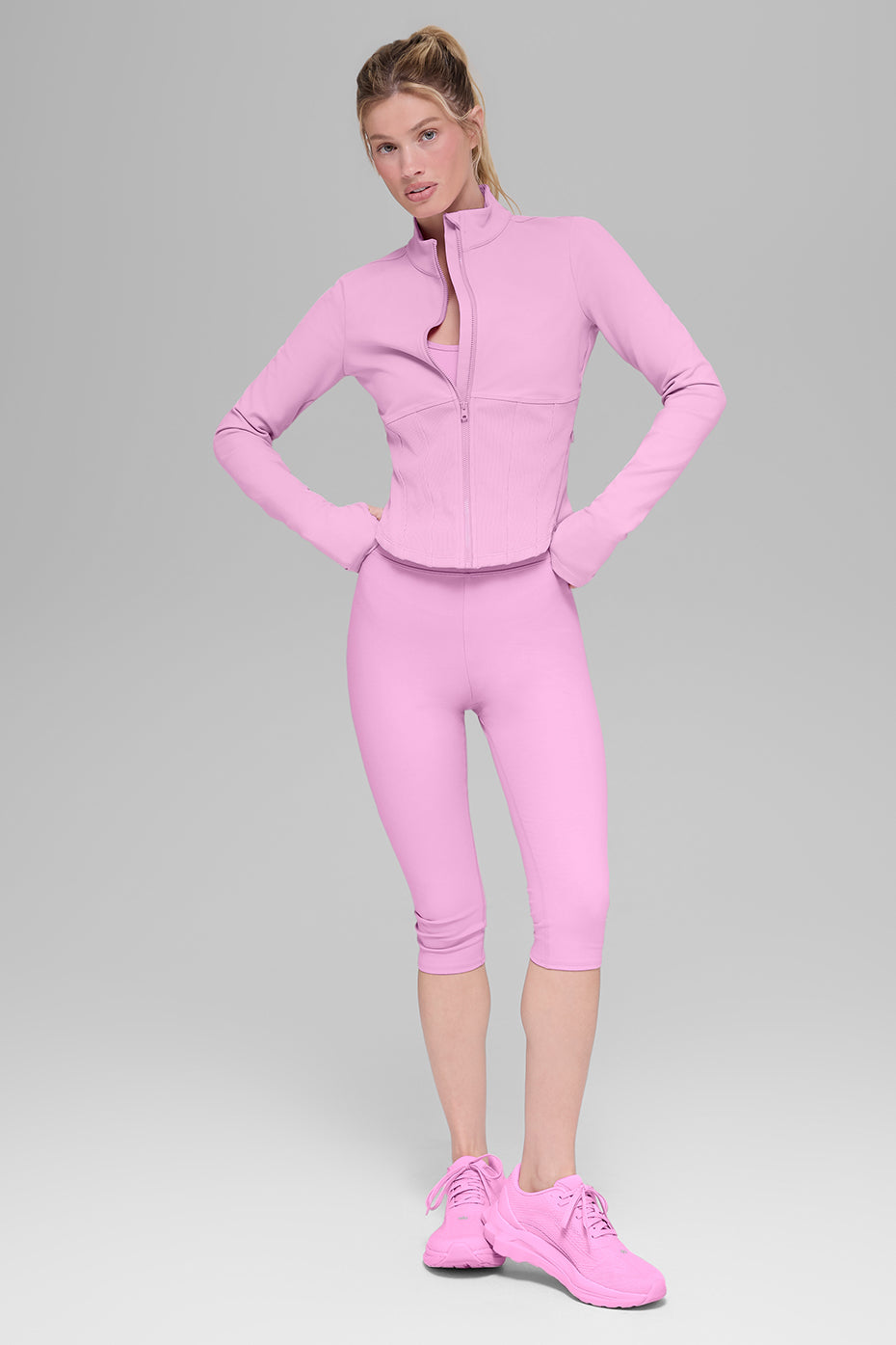 Airbrush Corset Full Zip Jacket - Candy Heart Pink--4