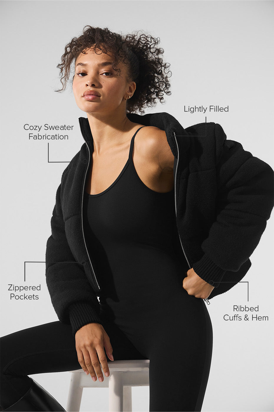 Darling Sweater Puffer - Black--1