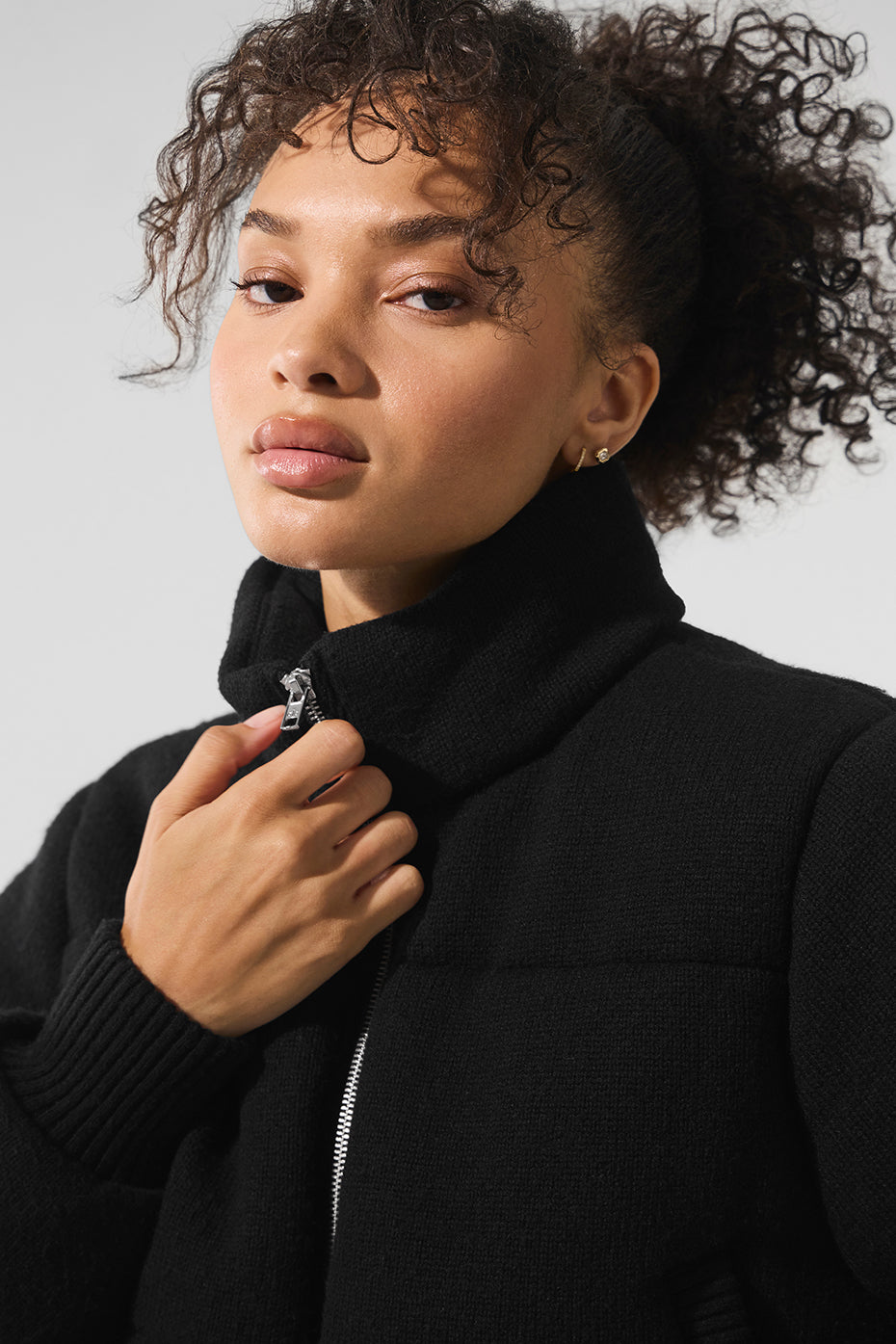 Darling Sweater Puffer - Black--3