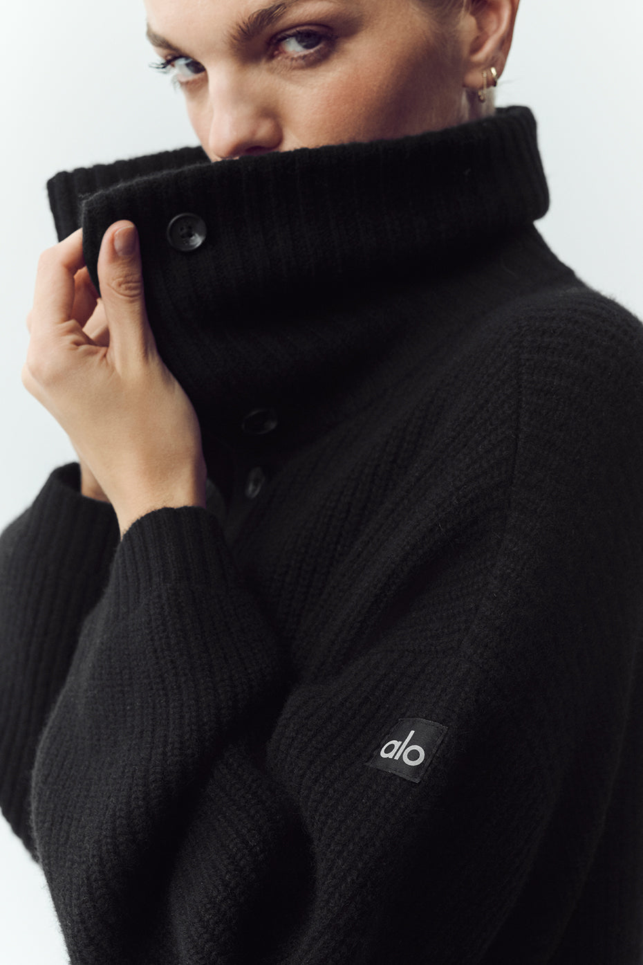 Cashmere Northstar Long Cardigan - Black--1
