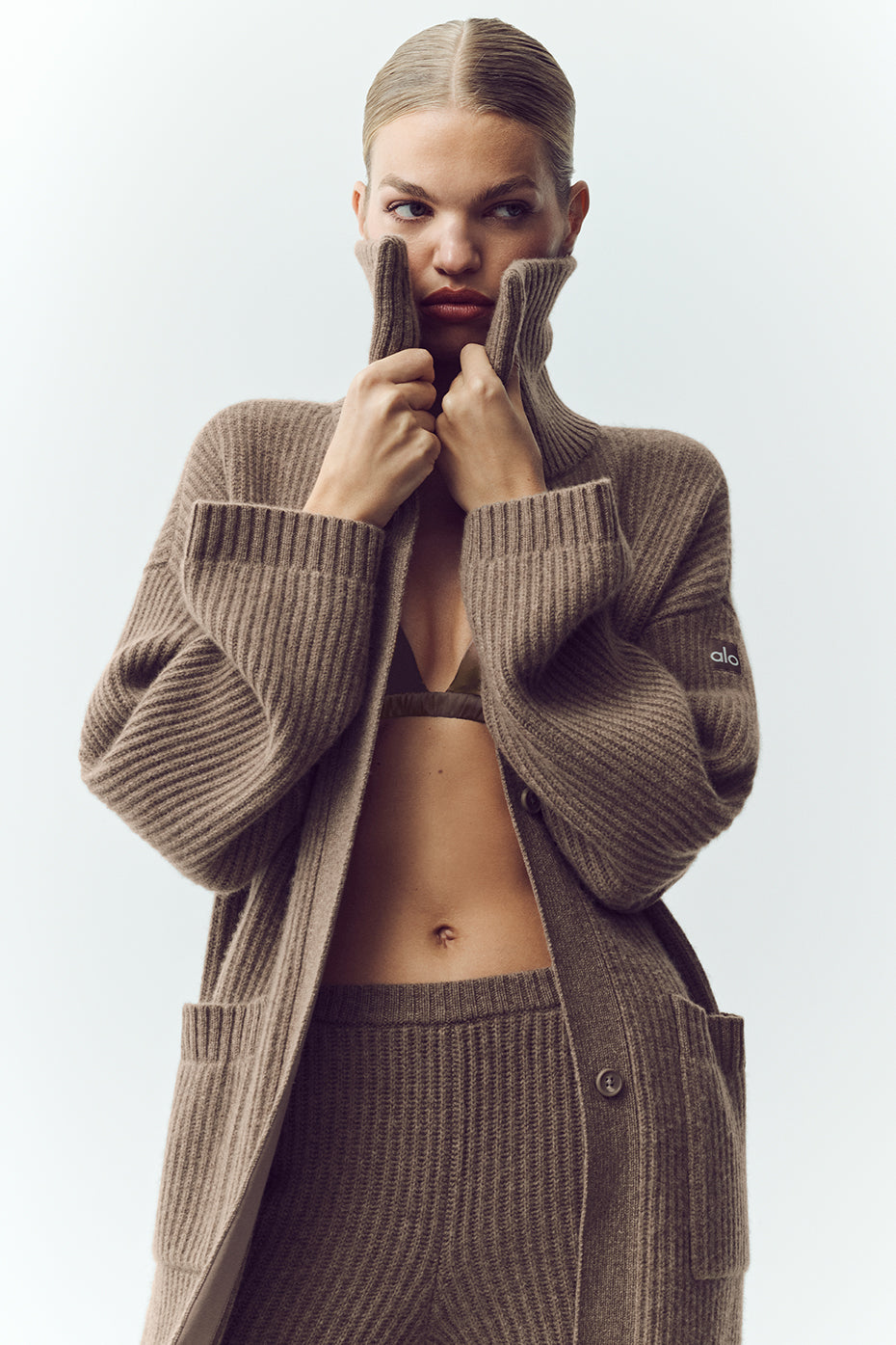 Cashmere Northstar Long Cardigan - Alpine Cocoa Heather--4