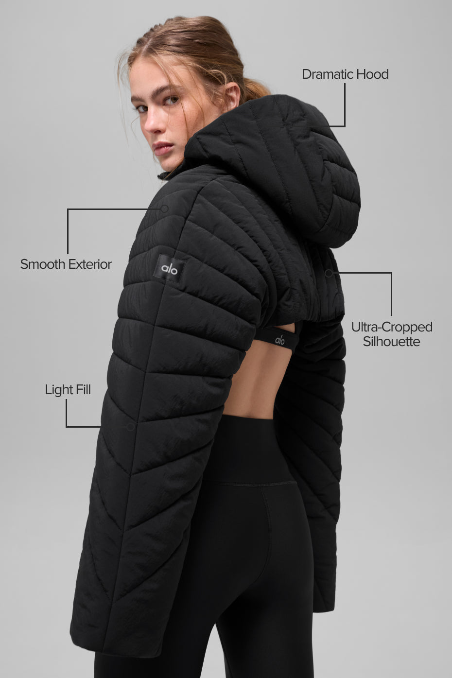 Quilted Starlight Puffer Shrug - Black--1