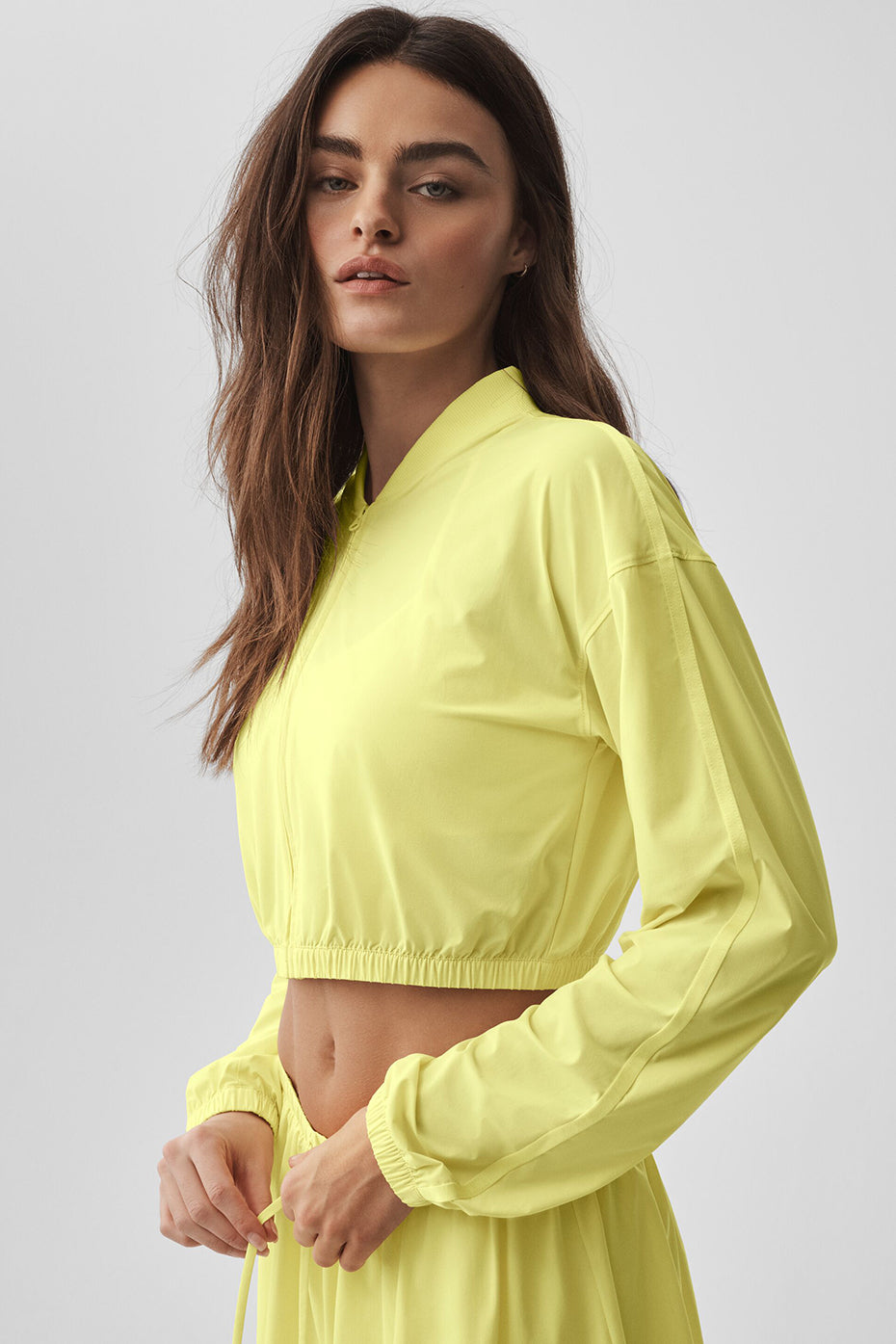 Cropped Breezy Full-Zip Cover Up - Sunshine--3