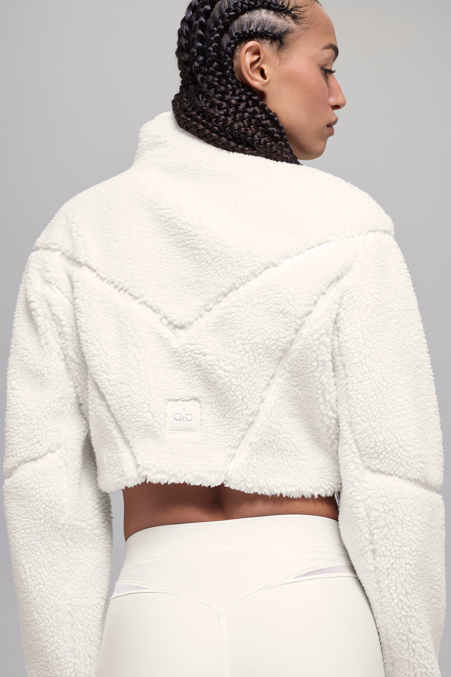 Sherpa Cropped Slope Side Jacket - Ivory--1
