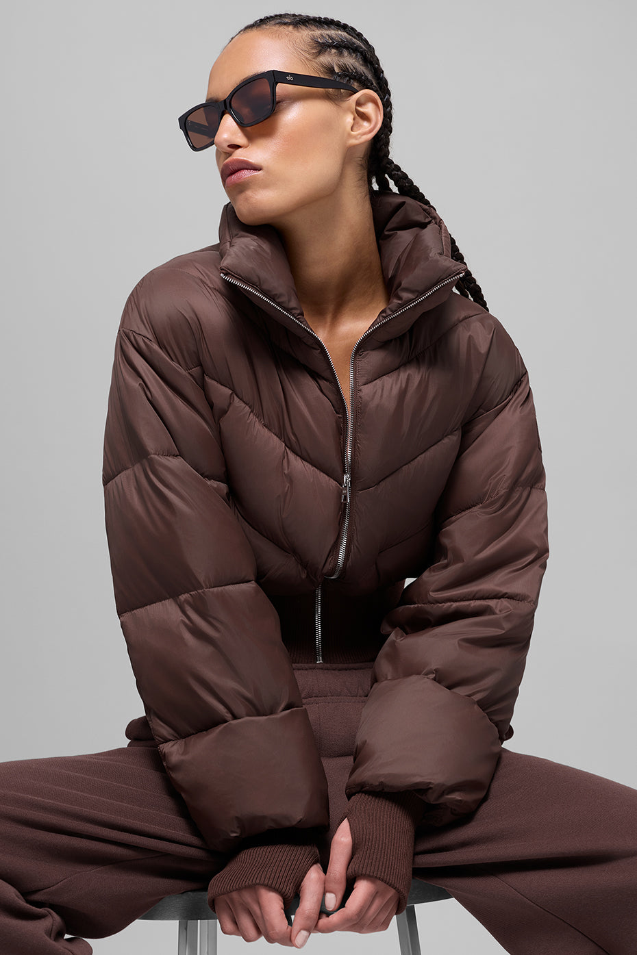 Cropped Atmosphere Puffer - Brownstone--3