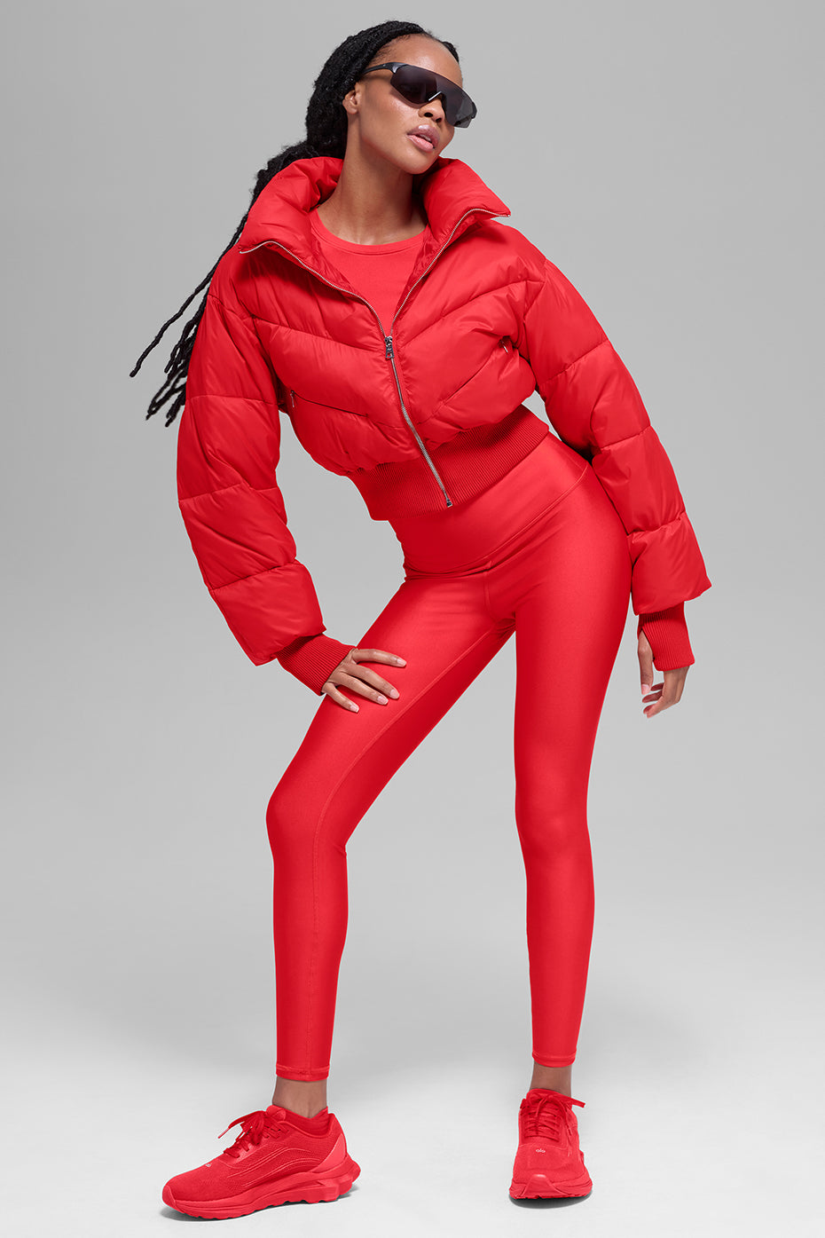 Cropped Atmosphere Puffer - Bright Red--3