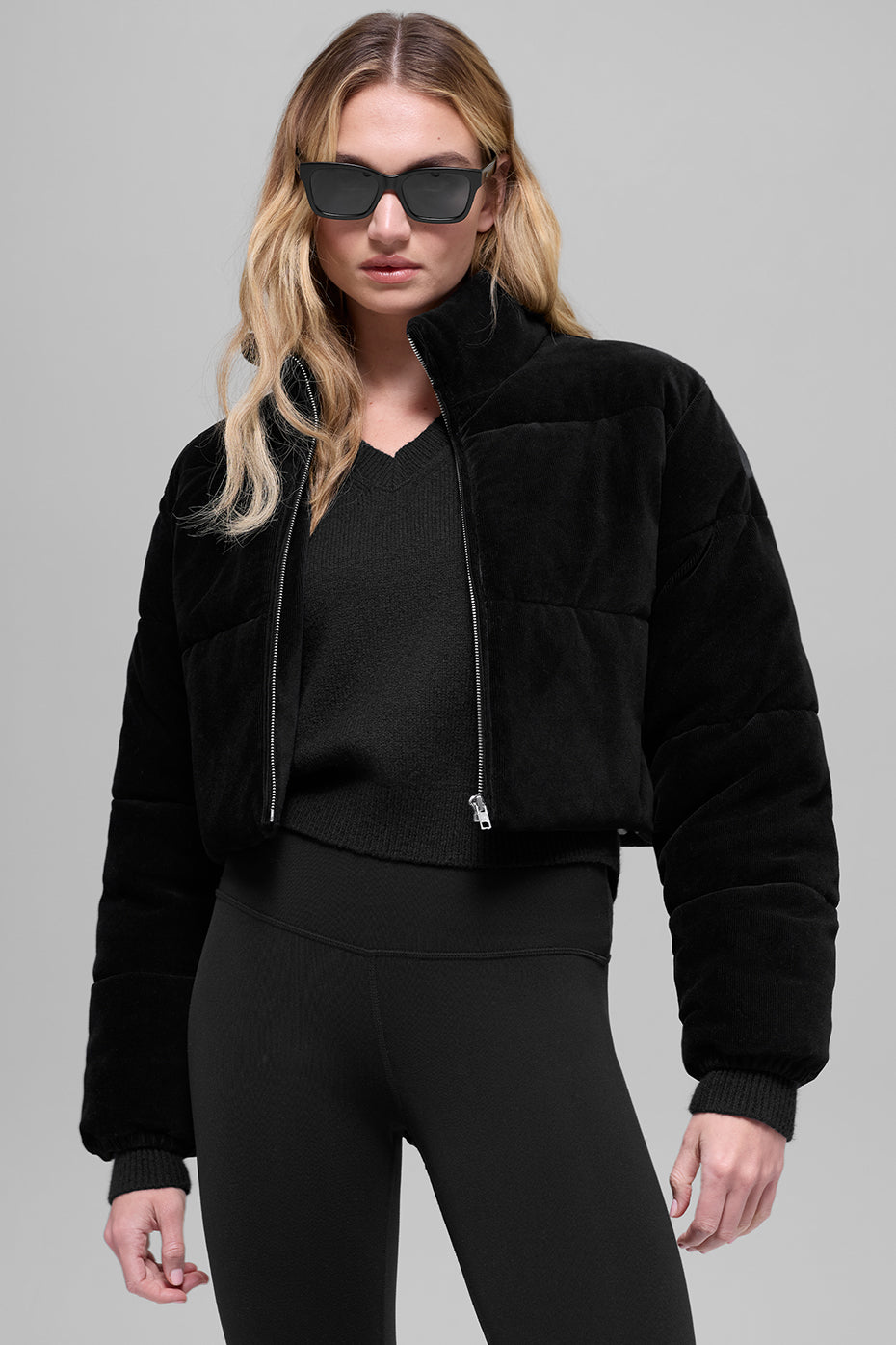 Micro Corduroy Dreamy Puffer - Black--3