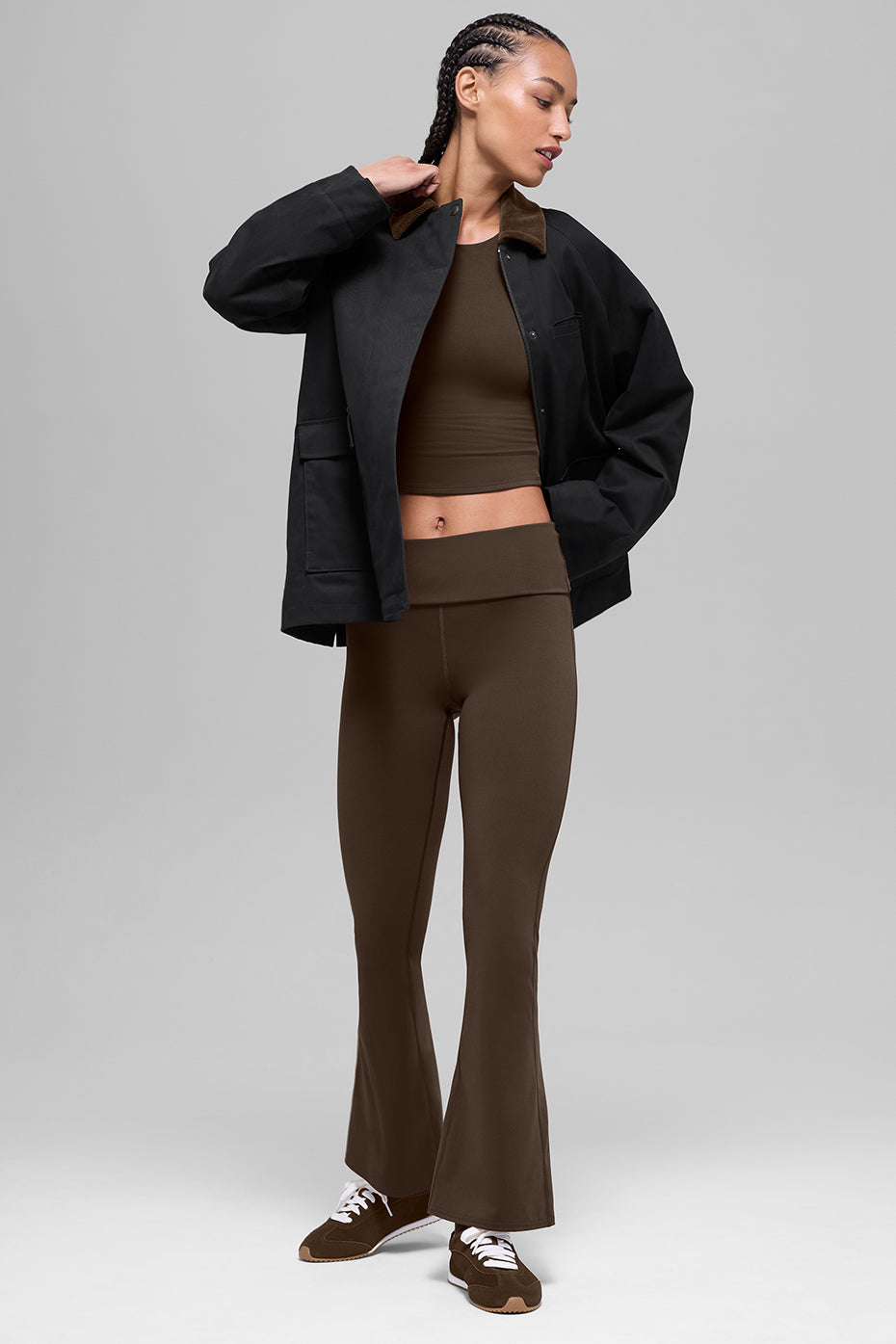 Twill Barn Jacket - Black/Espresso--4