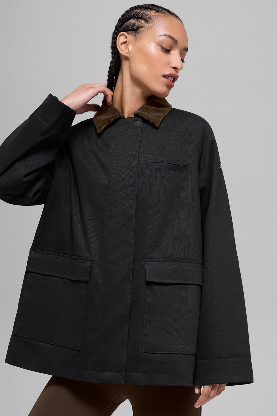 Twill Barn Jacket - Black/Espresso--0