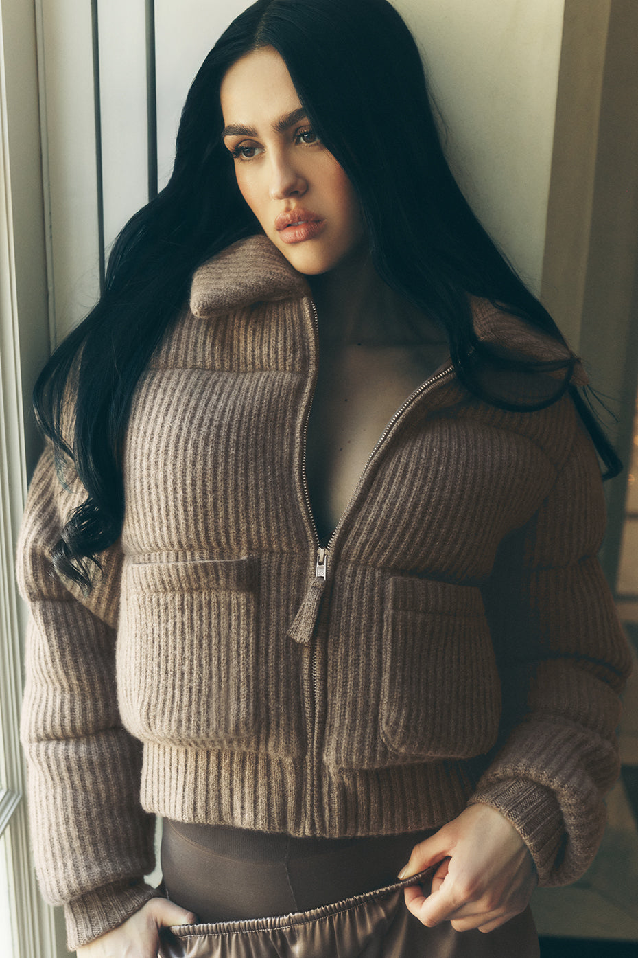 Cashmere Northstar Sweater Puffer - Alpine Cocoa Heather--0